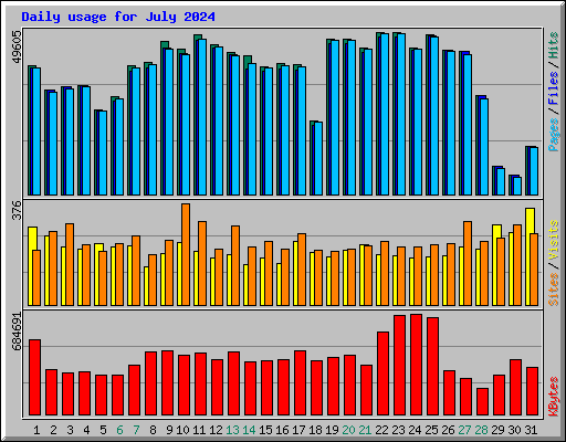 Daily usage for July 2024