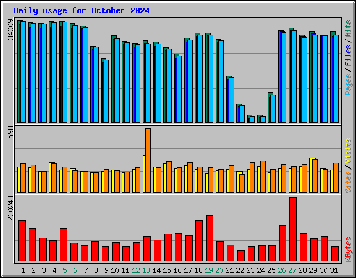 Daily usage for October 2024