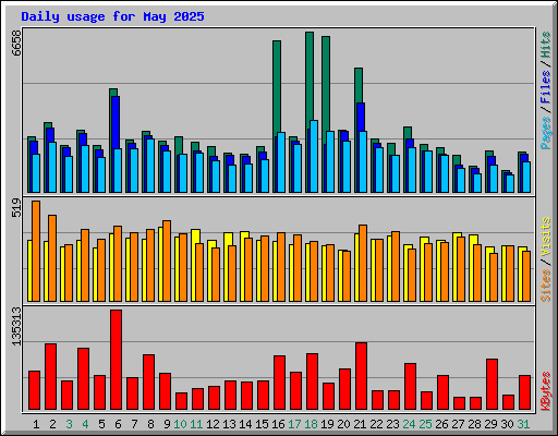 Daily usage for May 2025