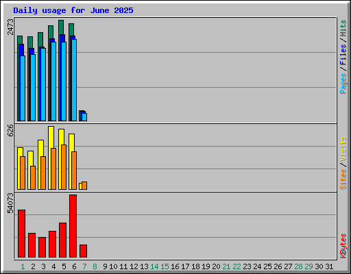 Daily usage for June 2025