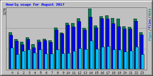 Hourly usage for August 2017