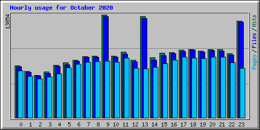 Hourly usage for October 2020