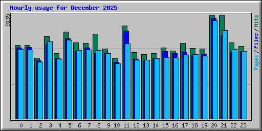 Hourly usage for December 2025